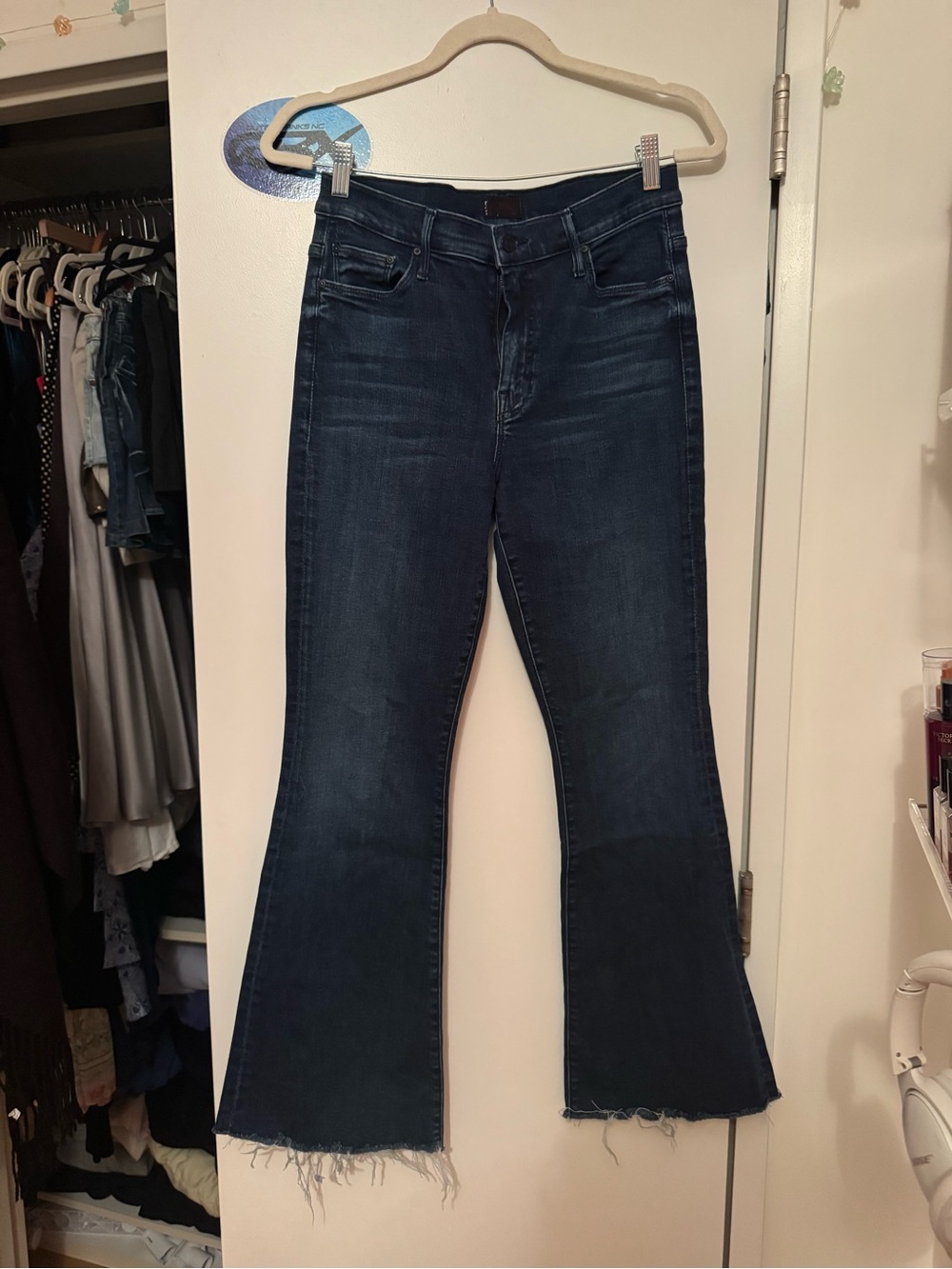Mother Flare Leg Jeans in Blue Waist 29